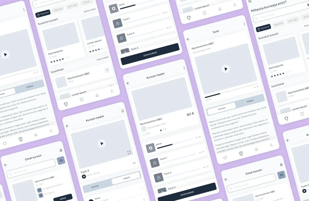 Käyttöliittymäsuunnitelmien rautalankoja.