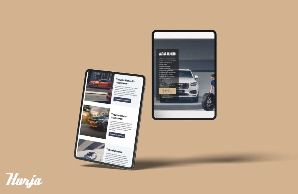 Hämeen Autovaruste website mockup.