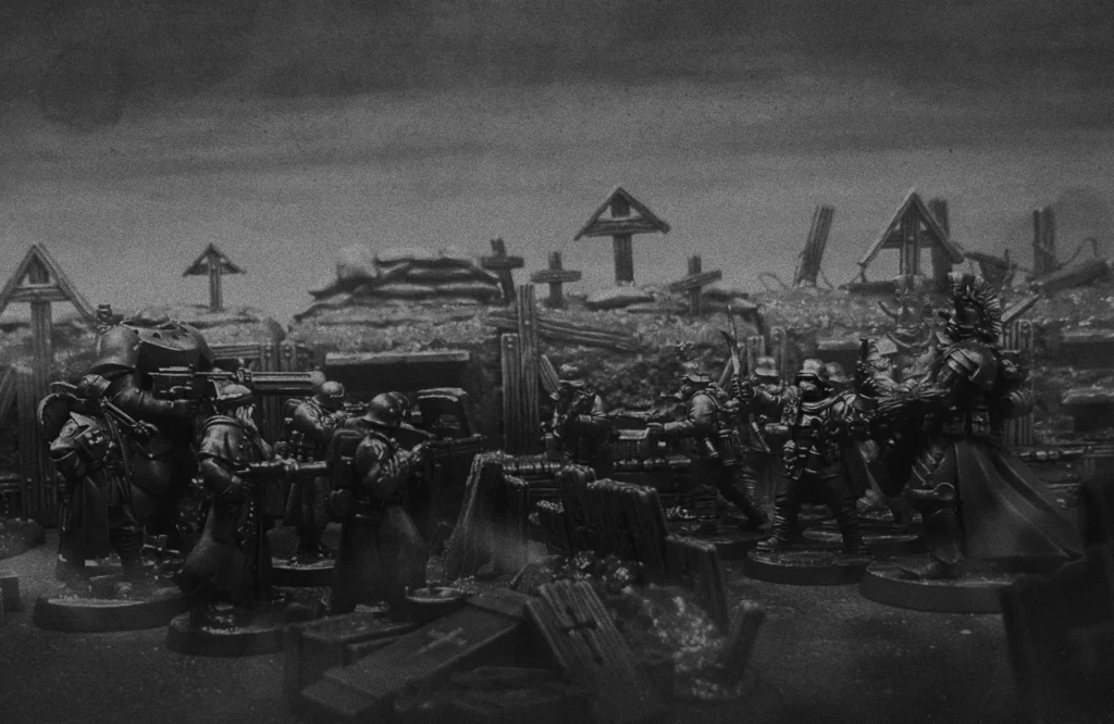 Trench Crusade artikkelikuva, jossa näkyy synkkää pelimaailmaa.