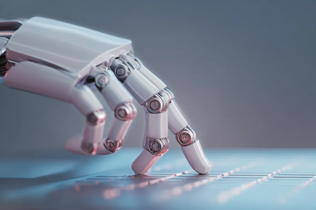 Robottikäsi kuvaamassa RAG-tekoälybottia.