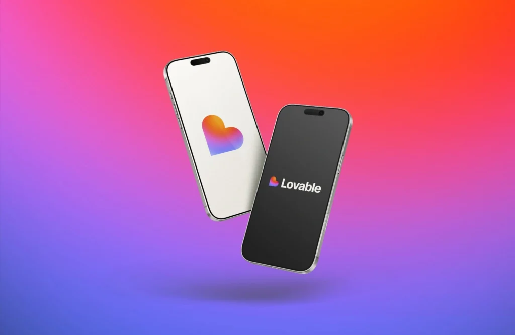 Lovable mockup kännykän näytöllä